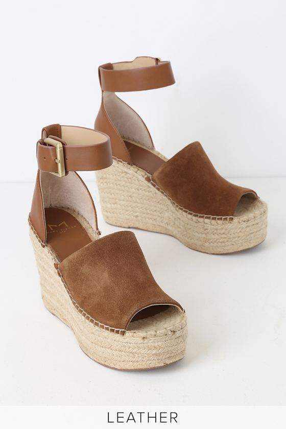 Adalyn Natural Multi Suede Leather Espadrille Wedges 2