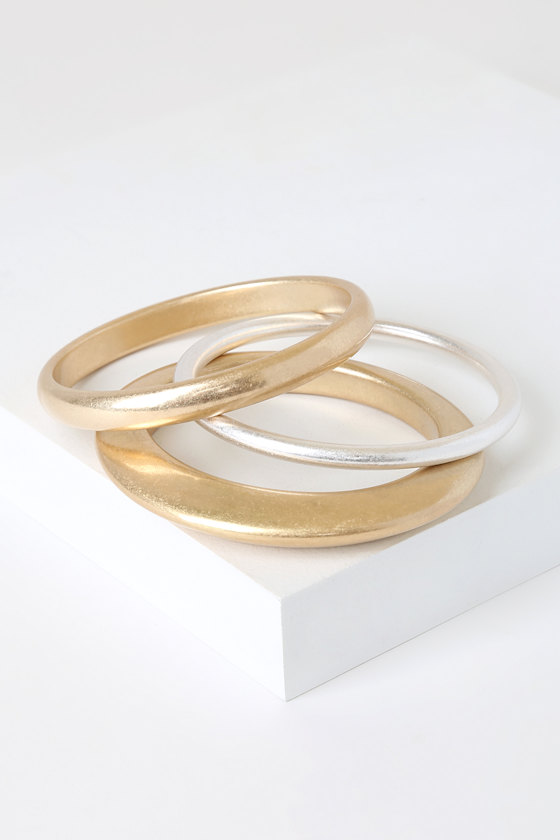 Hildy Gold and Silver Bangle Set 1