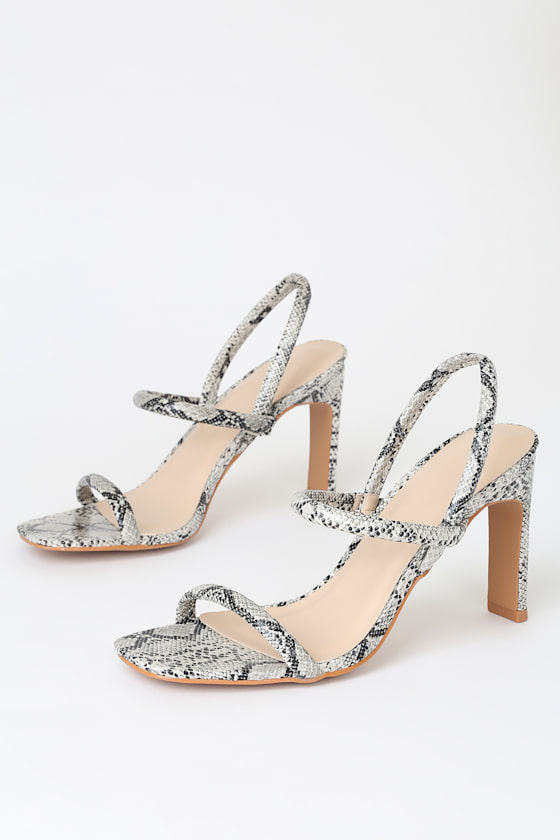 Lillia Snake Print High Heel Sandals 1