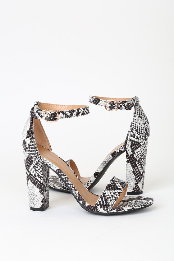 snake black heels