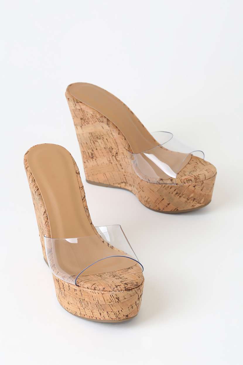 platform wedge sandals cork