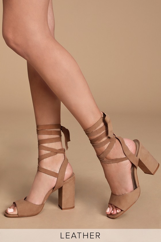 steve madden tan lace up heels