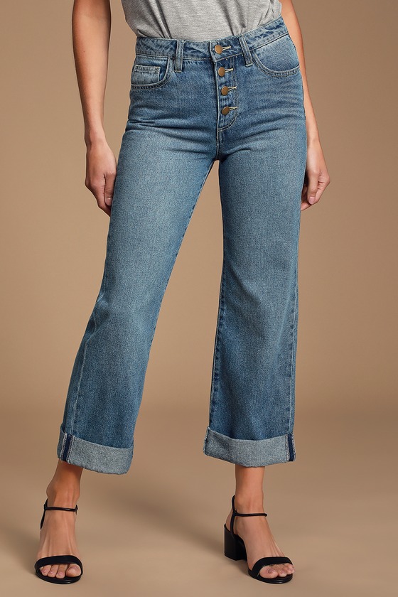 Cute Boyfriend Jeans - High-Waisted Jeans - Cropped Jeans