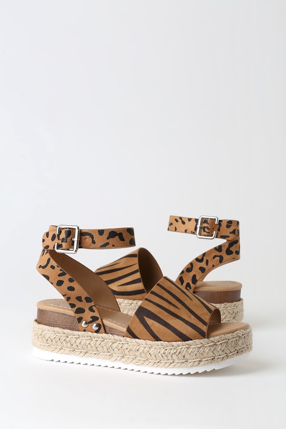 Cute Animal Print Sandals - Espadrille 