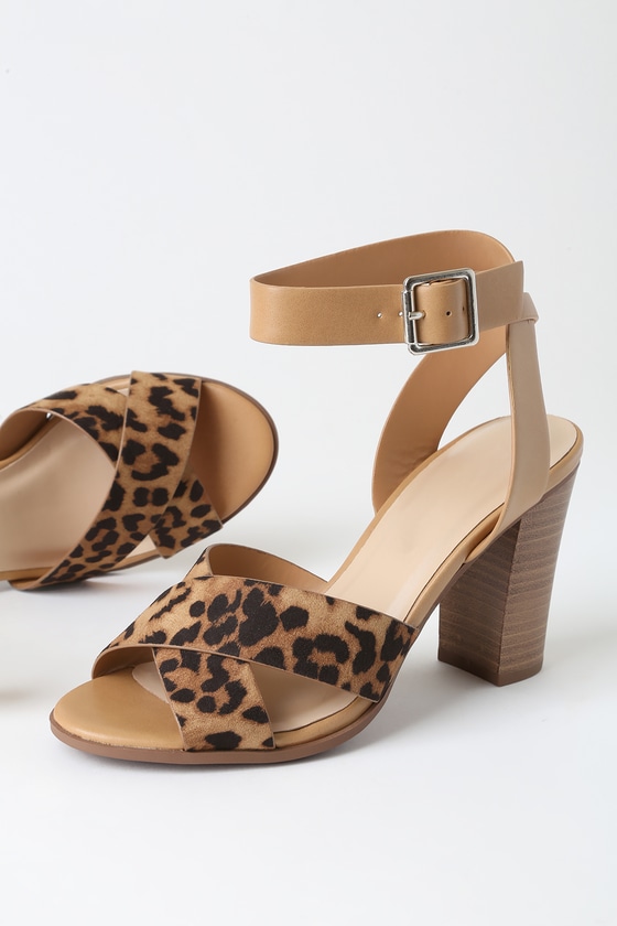 cheetah print sandal heels