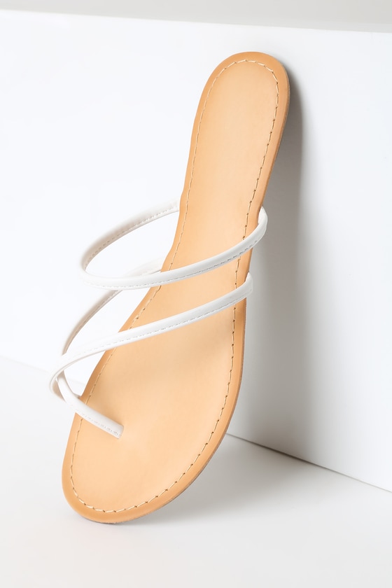 off white flat sandals