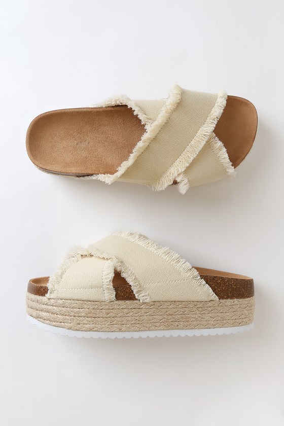 flat beige espadrilles
