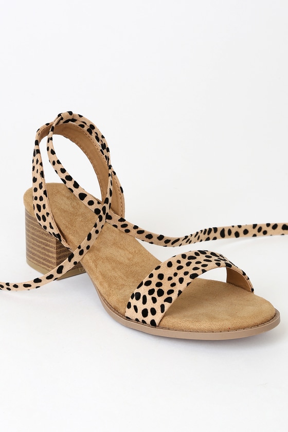 leopard print lace up sandals