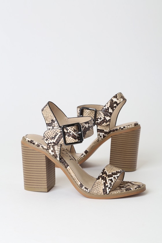 tan high heel sandals