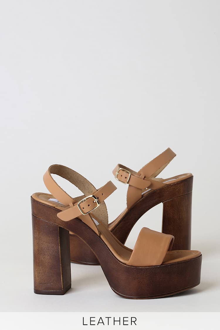 steve madden brown platform heels