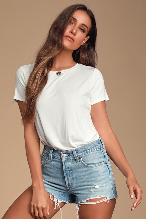 501 Light Wash High Rise Cutoff Denim Shorts 2