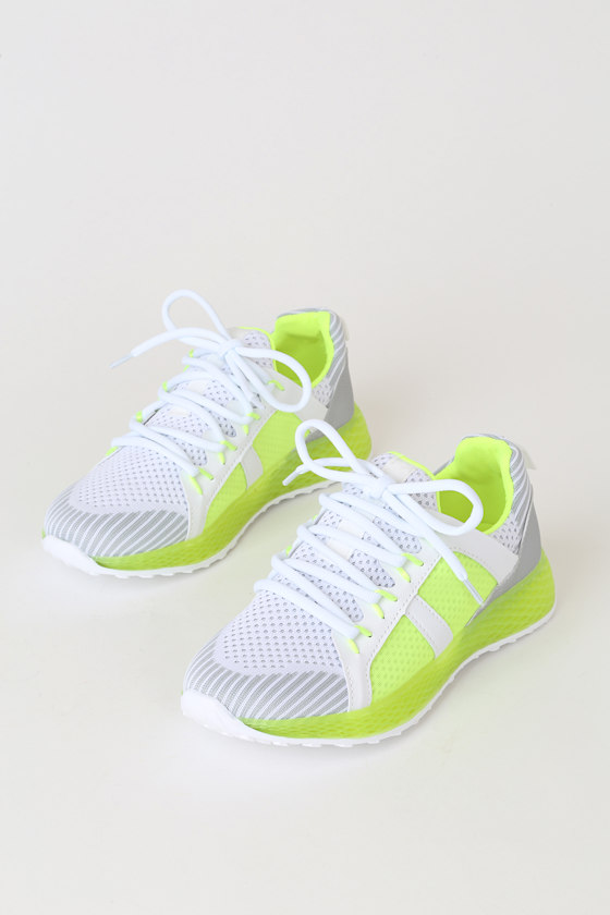 Windon Neon Yellow Knit Sneakers 3