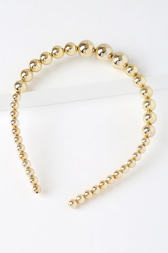 Cute Gold Headband Beaded Headband Gold Beaded Headband Lulus