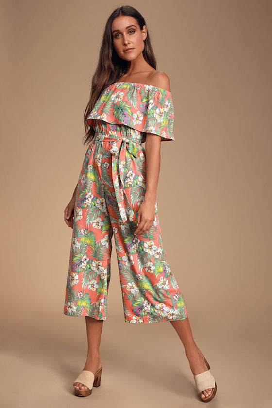 Cute Tropical Print Jumpsuit OTS Jumpsuit Culotte Jumpsuit Lulus