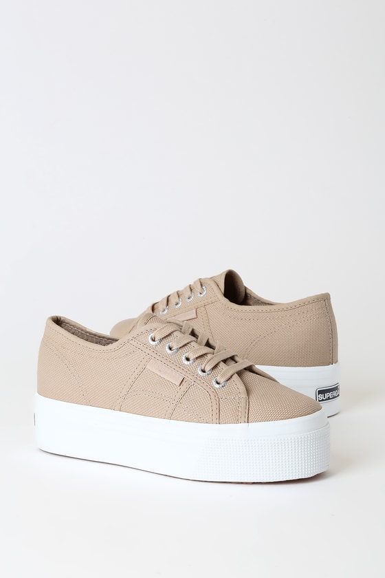 tan platform sneakers