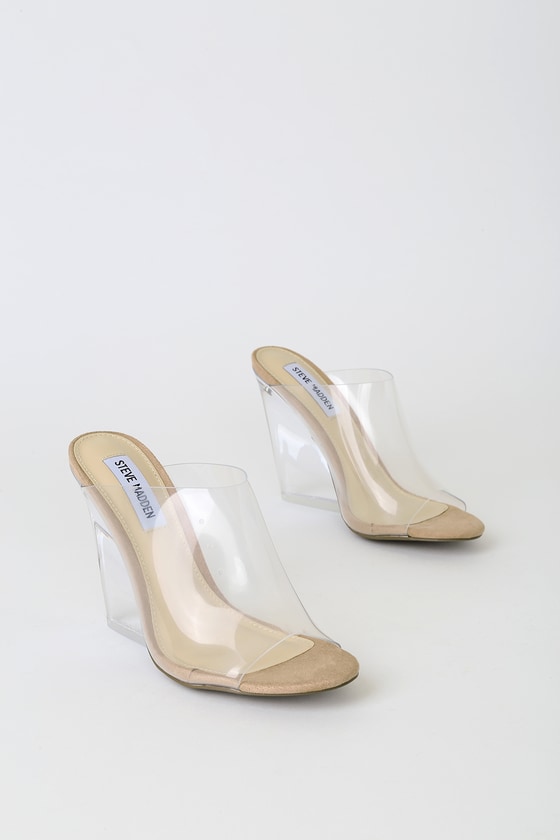 Lucite Sandals - Clear Wedge Heels - Lulus