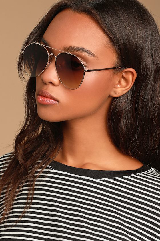 Know Your Angles Gold Aviator Sunglasses 5
