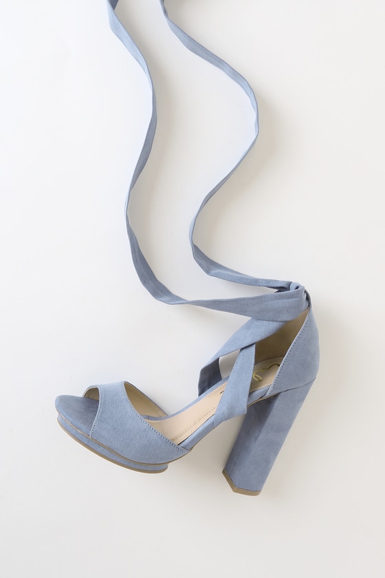 blue heels lace up