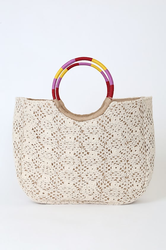 Summer Bash Ivory Crochet Tote 2