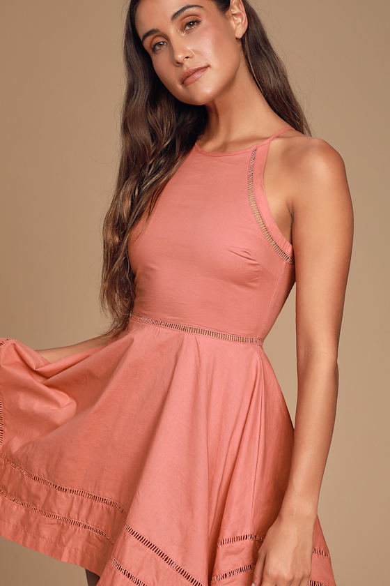 rose pink skater dress