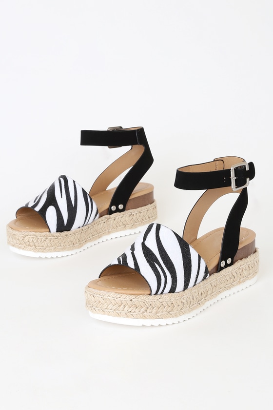 Zebra print top wedges