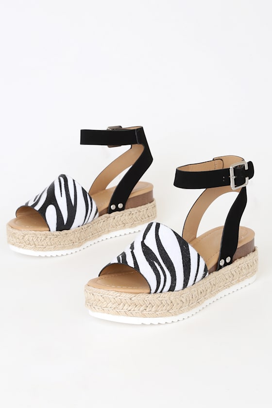 Remi Zebra Print Espadrille Platform Sandals 2