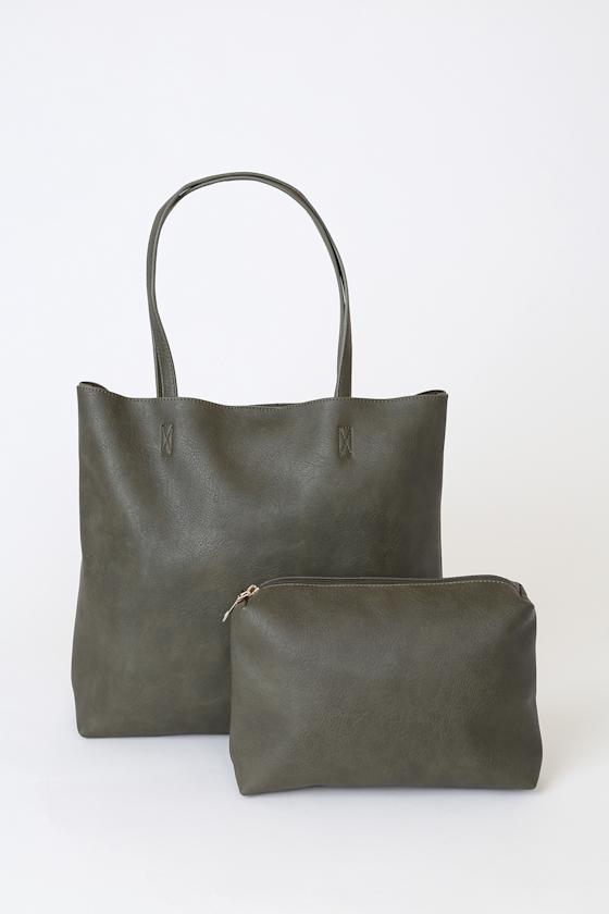 Aleeah Olive Green Tote Bag 1