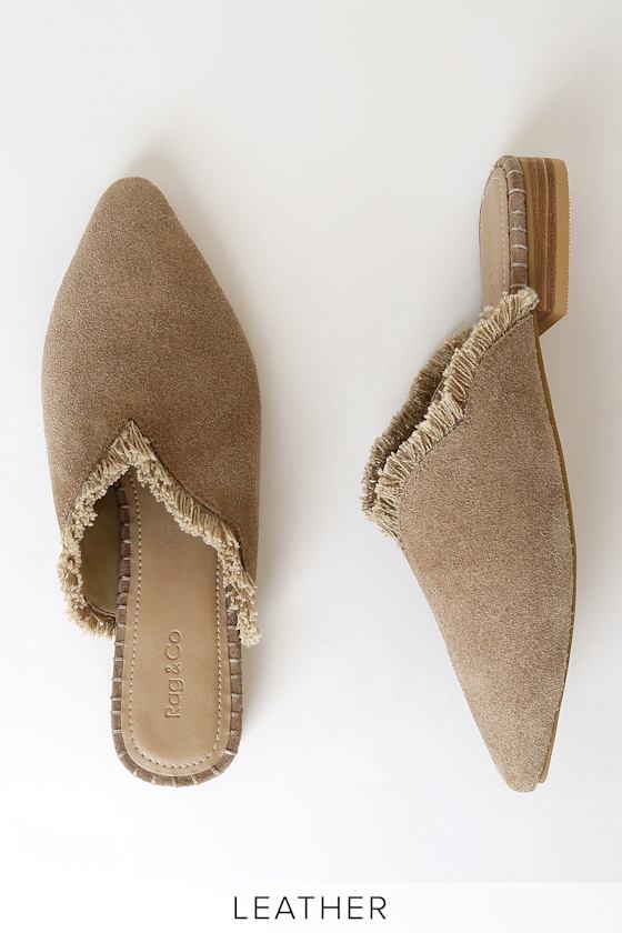 taupe mules womens