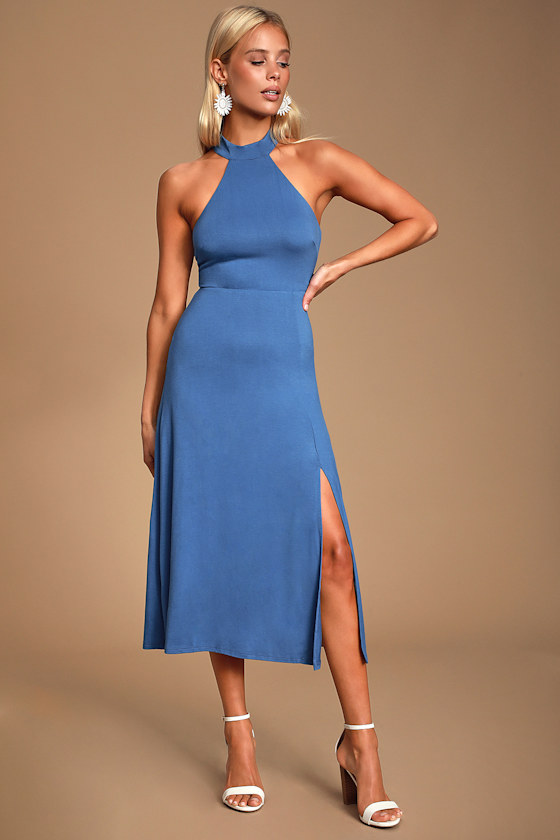 midi halter dress casual