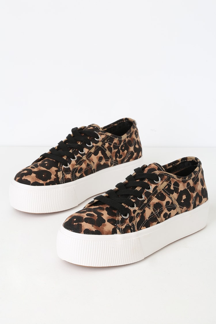 Steven Madden Emmi Sneakers - Leopard Shoes - Lace-Up Sneakers Lulus