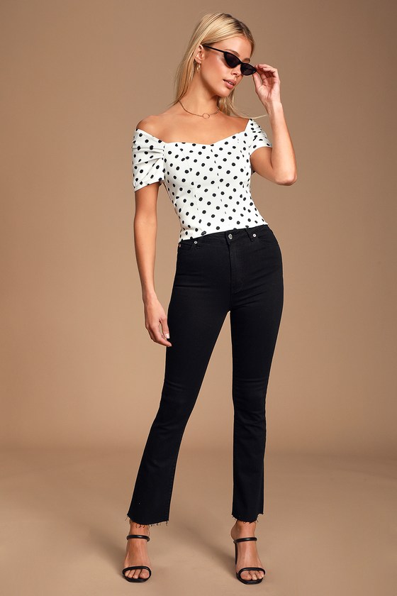 lulus polka dot shirt
