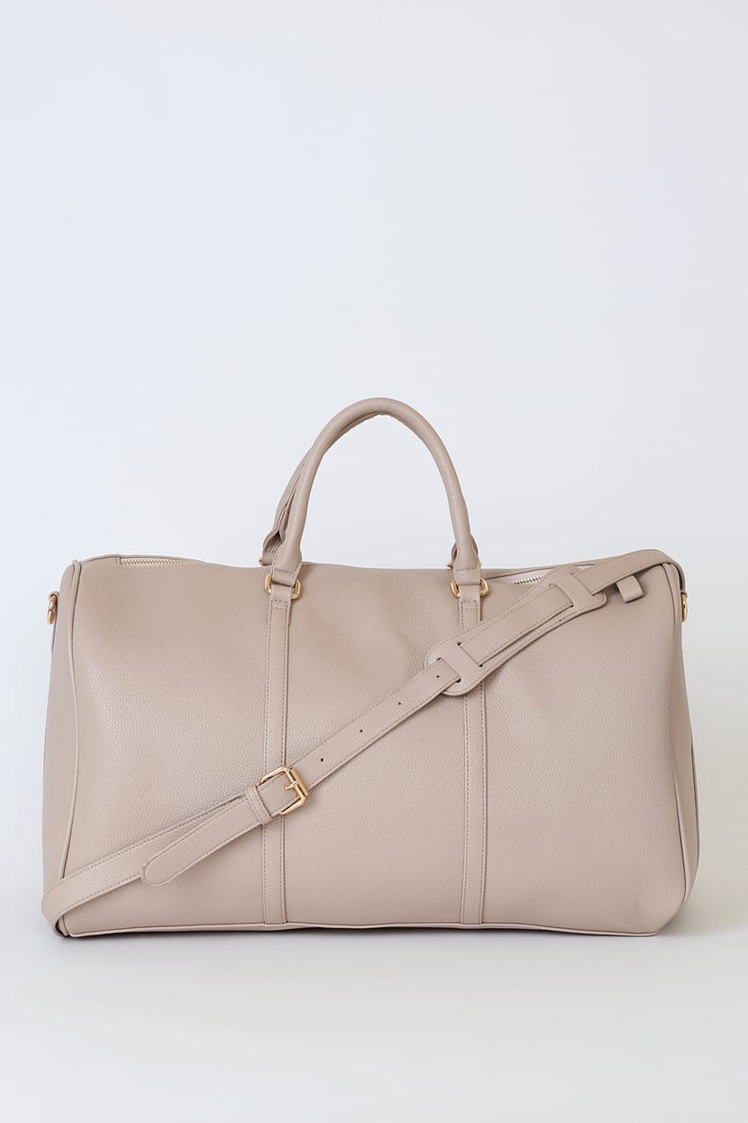 The Large Maeve Weekender Bag in Beige Suede– KHAITE