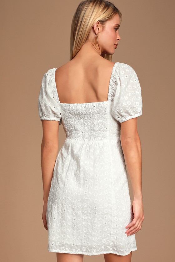 eyelet sleeve dress