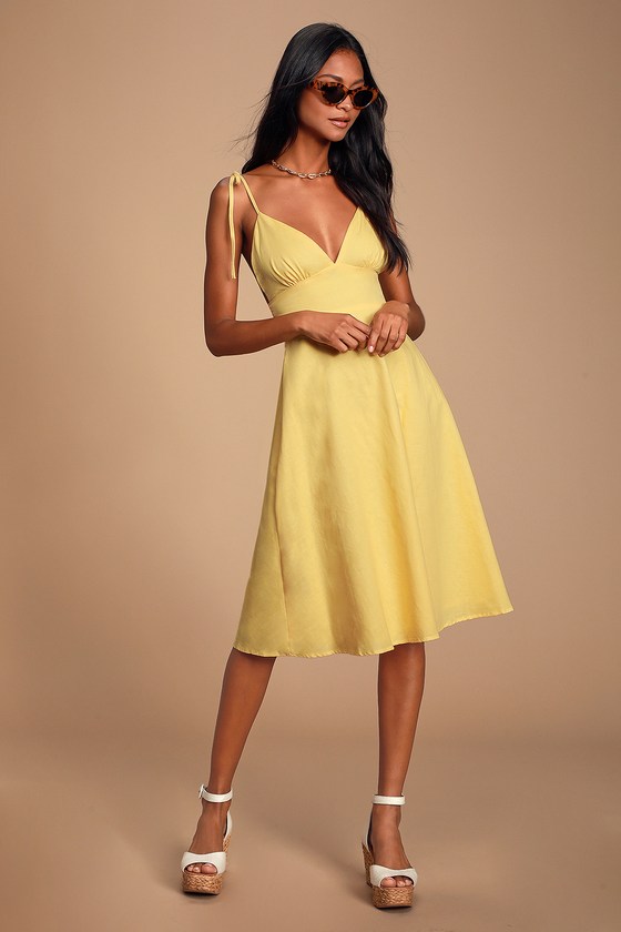 lulus yellow skater dress