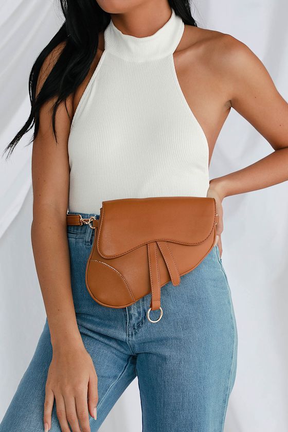 Carrie Cognac Saddle Bag 6