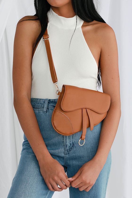 Carrie Cognac Saddle Bag 5