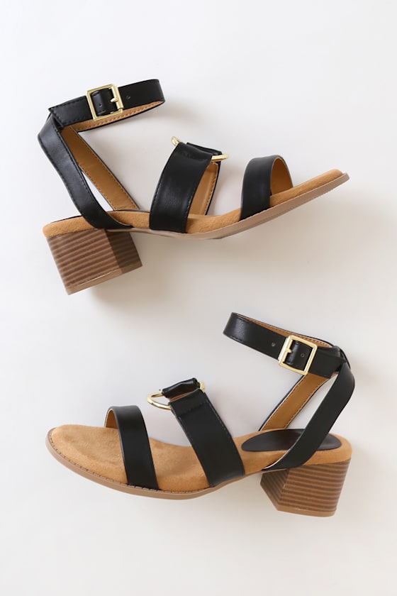 Danielle Black High Heel Sandals 1