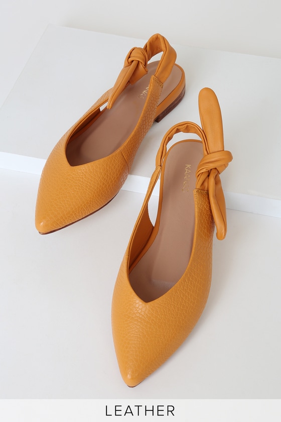 pointed leather slingback flats