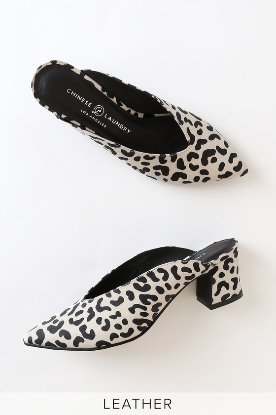 cream suede mules
