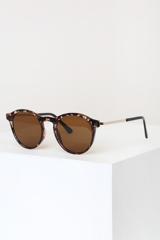 Chic Black Print Sunglasses - Round Sunglasses - Sunglasses - Lulus