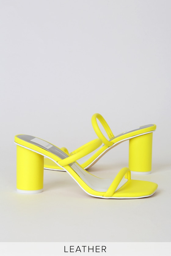 neon leather sandals