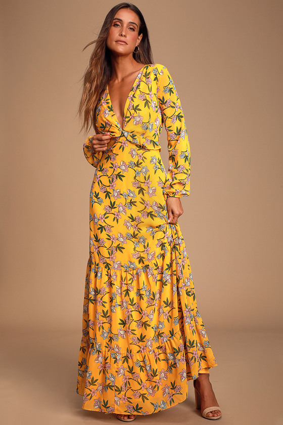 Yellow Floral Dress Maxi Top Sellers ...