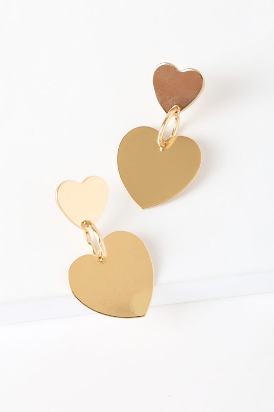 Love Ya Gold Heart Earrings 2
