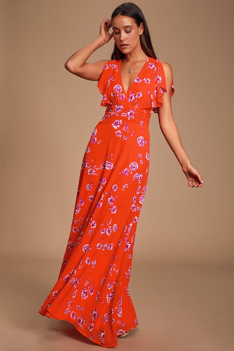 Pretty Red Maxi Dress - Flutter Sleeve Dress - Red Gown - Lulus Pretty Red Maxi Dress - Flutter Sleeve Dress - Red Gown - Lulus