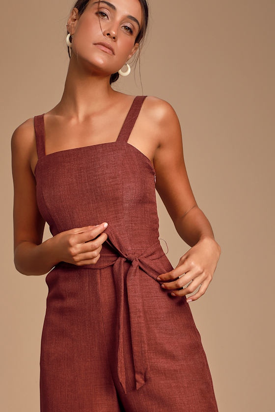 Morning Marigold Brick Red Culotte Jumpsuit 1