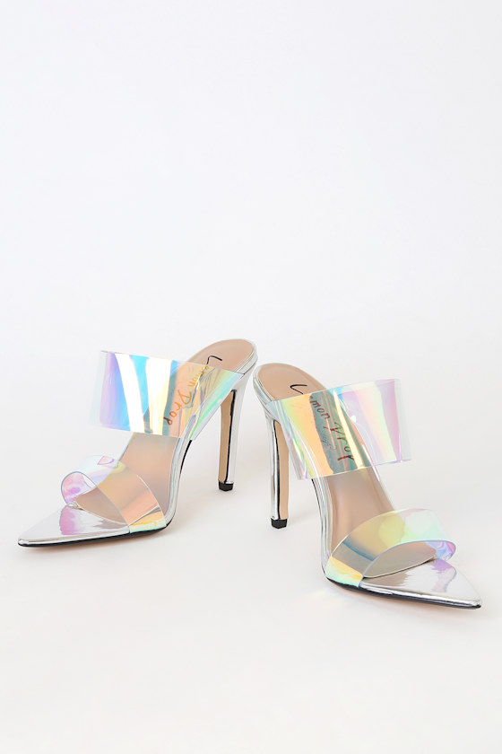 Pront Silver Pointed-Toe High Heel Sandals 3