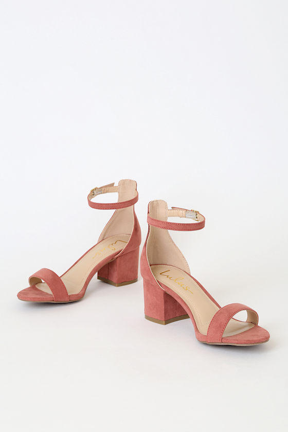 Harper Rusty Rose Suede Ankle Strap Heels 2
