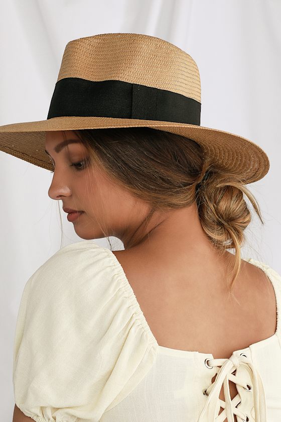 Vienna Tan Woven Fedora Hat 1