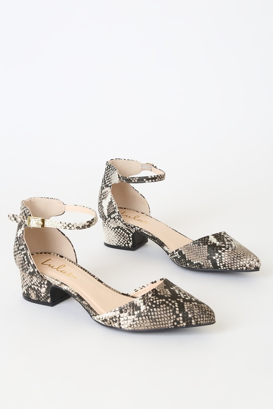 snake embossed pumps