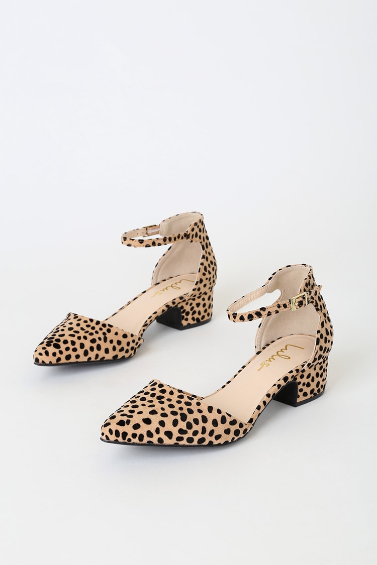 Cheetah Print Shoes - Low Heel Shoes - Pointed-Toe Heels - Lulus
